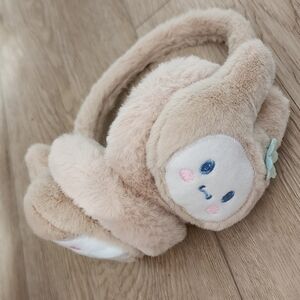 New Cute Fur Beige Animal Ear muffs For Young Kids Winter